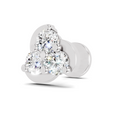 0.23 Carat Round Shape floral cluster Diamond Nose Pin | 14K White Gold-Screw