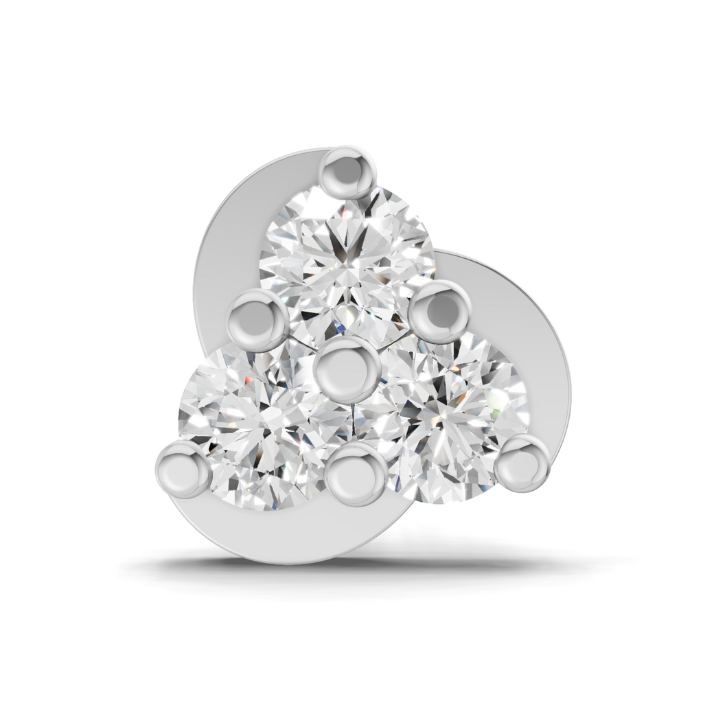 0.23 Carat Round Shape floral cluster Diamond Nose Pin | 14K Yellow Gold-Screw