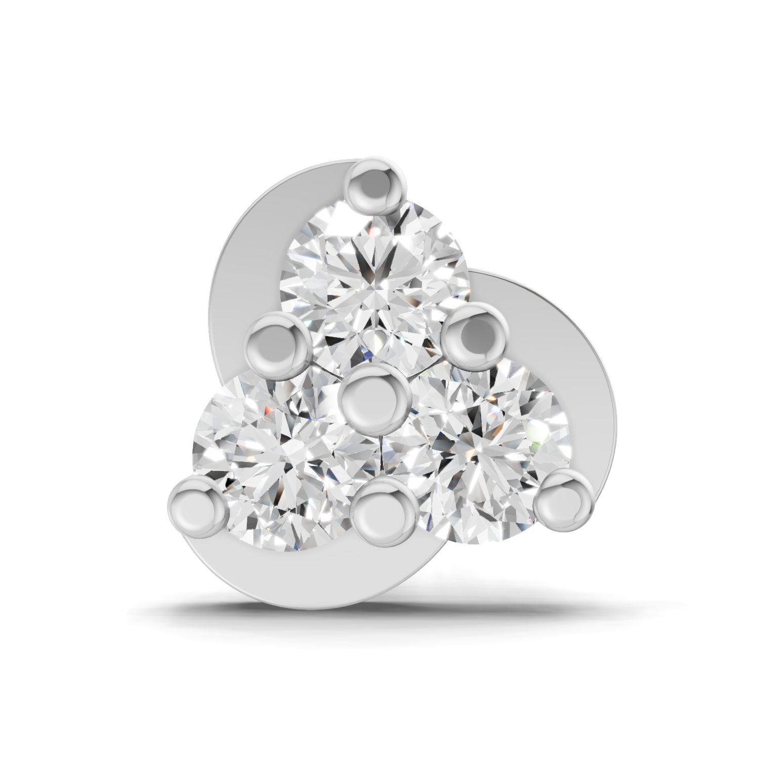 0.23 Carat Round Shape floral cluster Diamond Nose Pin | 14K Yellow Gold-Screw