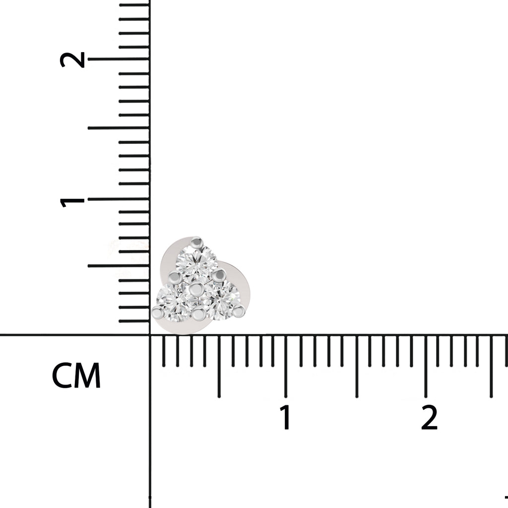 0.23 Carat Round Shape floral cluster Diamond Nose Pin | 14K Yellow Gold-Screw
