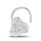0.23 Carat Round Shape floral cluster Diamond Nose Pin | 14K Yellow Gold