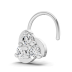 0.23 Carat Round Shape floral cluster Diamond Nose Pin | 14K Yellow Gold