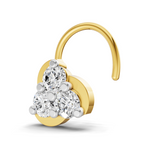 0.23 Carat Round Shape floral cluster Diamond Nose Pin | 14K Yellow Gold