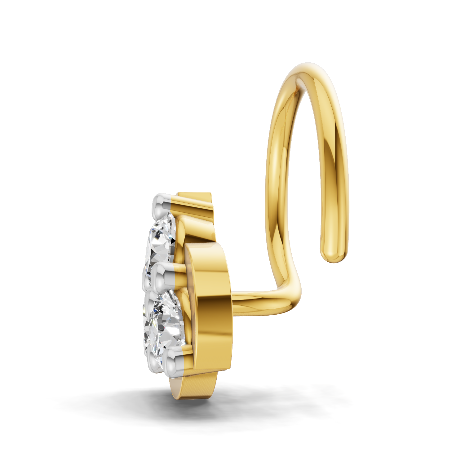 0.23 Carat Round Shape floral cluster Diamond Nose Pin | 14K Yellow Gold