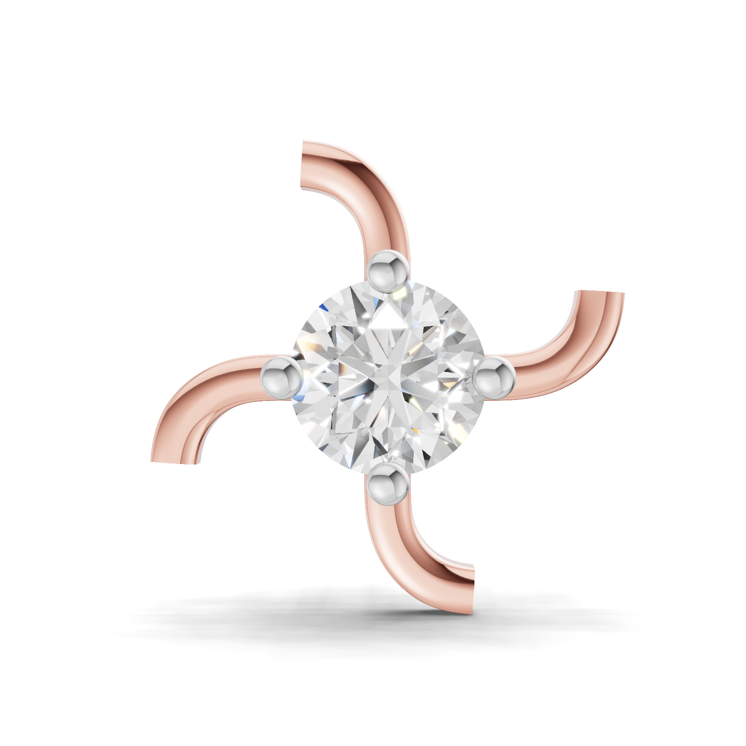0.5 Carat Round Shape Diamond Nose Pin | 14K Yellow Gold-Screw