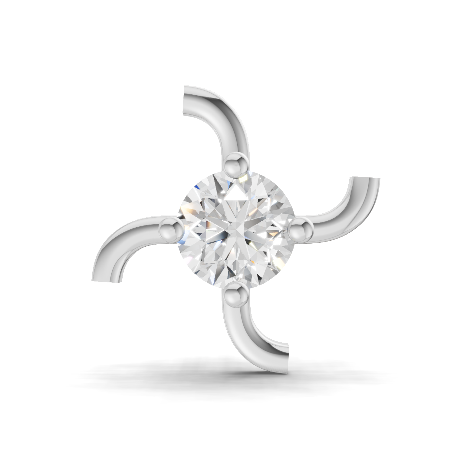 0.5 Carat Round Shape Diamond Nose Pin | 14K Yellow Gold-Screw