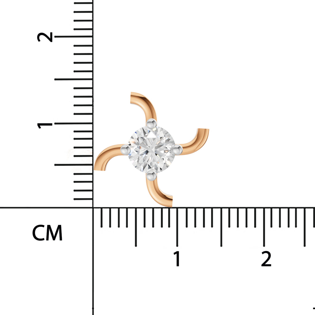 0.5 Carat Round Shape Diamond Nose Pin | 14K Yellow Gold-Screw