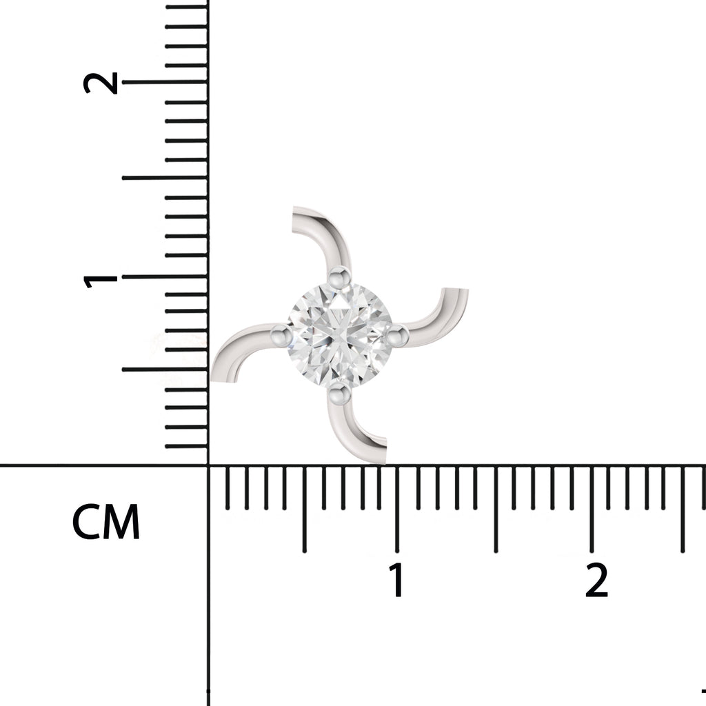 0.5 Carat Round Shape Diamond Nose Pin | 14K Yellow Gold-Screw