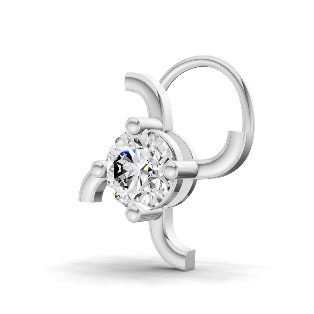 0.5 Carat Round Shape Diamond Nose Pin | 14K Yellow Gold