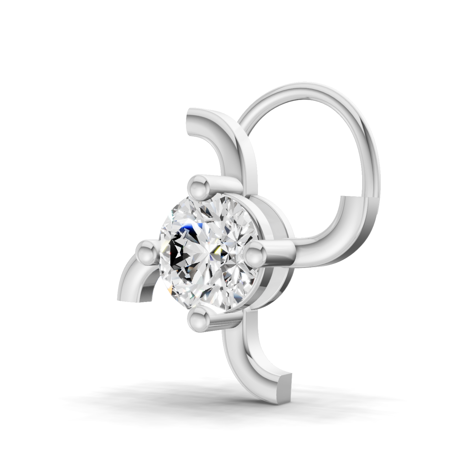 0.5 Carat Round Shape Diamond Nose Pin | 14K Yellow Gold