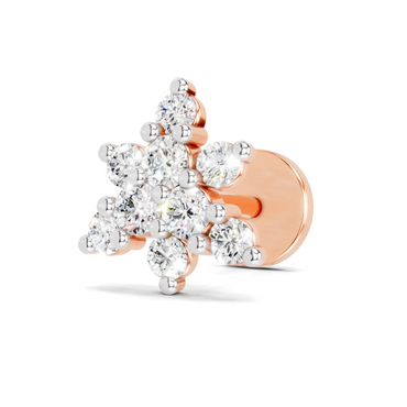 0.17 Carat Round Shape Twinkle Diamond Nose Pin | 14K Rose Gold-Screw