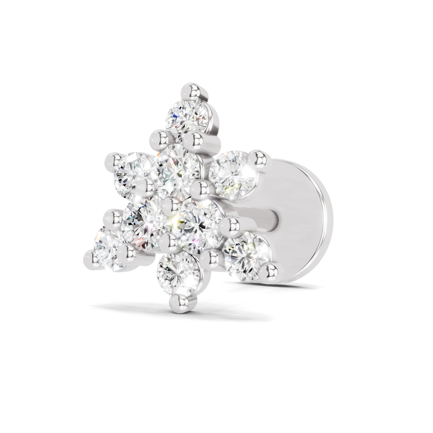 0.17 Carat Round Shape Twinkle Diamond Nose Pin | 14K White Gold-Screw