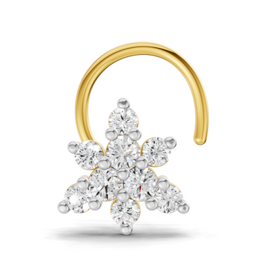 0.17 Carat Round Shape Twinkle Diamond Nose Pin | 14K Yellow Gold
