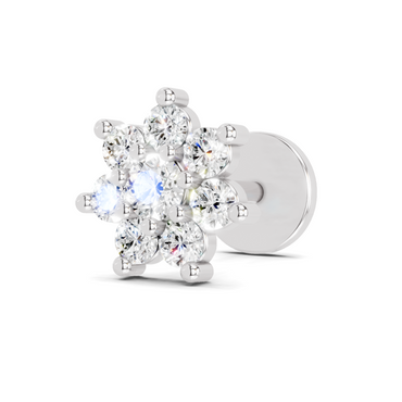 0.16 Carat Round Shape Celestial Diamond Nose Pin | 14K White Gold-Screw