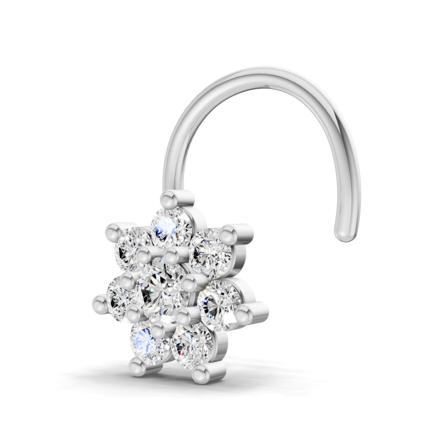 0.16 Carat Round Shape Celestial Diamond Nose Pin | 14K Yellow Gold