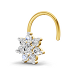 0.16 Carat Round Shape Celestial Diamond Nose Pin | 14K Yellow Gold
