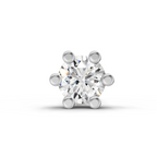 0.08 Carat Lab Grown Diamond Six-Prong Labret Stud Nosepin | 14K White Gold (Screw)