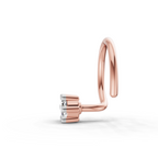 0.08 Carat Lab Grown Diamond Six-Prong Labret Stud Nosepin | 14K Rose Gold (Wire)