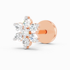 0.07 Carat Lab Grown Diamond 7Stoned Real Nosepin | 14K Rose Gold (Screw)
