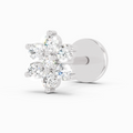0.07 Carat Lab Grown Diamond 7Stoned Real Nosepin | 14K White Gold (Screw)