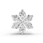 0.07 Carat Lab Grown Diamond 7Stoned Real Nosepin | 14K White Gold (Screw)