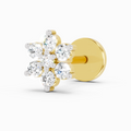 0.07 Carat Lab Grown Diamond 7Stoned Real Nosepin | 14K Yellow Gold (Screw)