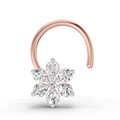 0.07 Carat Lab Grown Diamond 7Stoned Real Nosepin | 14K Rose Gold (Wire)
