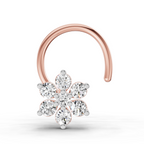 0.07 Carat Lab Grown Diamond 7Stoned Real Nosepin | 14K Rose Gold (Wire)