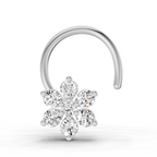 0.07 Carat Lab Grown Diamond 7Stoned Real Nosepin | 14K White Gold (Wire)