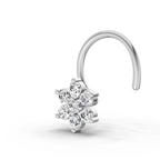 0.07 Carat Lab Grown Diamond 7Stoned Real Nosepin | 14K White Gold (Wire)