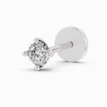 0.05 Carat Round Shape Solitaire Diamond Nose Pin | 14K White Gold-Screw