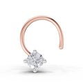 0.05 Ct Round Shape Solitaire Diamond Nose Pin | 14K Rose Gold