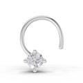 0.05 Ct Round Shape Solitaire Diamond Nose Pin | 14K White Gold