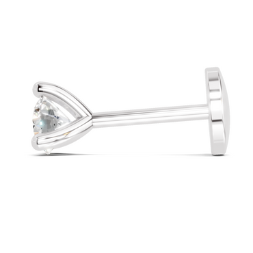 0.1 Carat Lab Grown Diamond Classic Trio-Prong Nosepin | 14K White Gold (Screw)