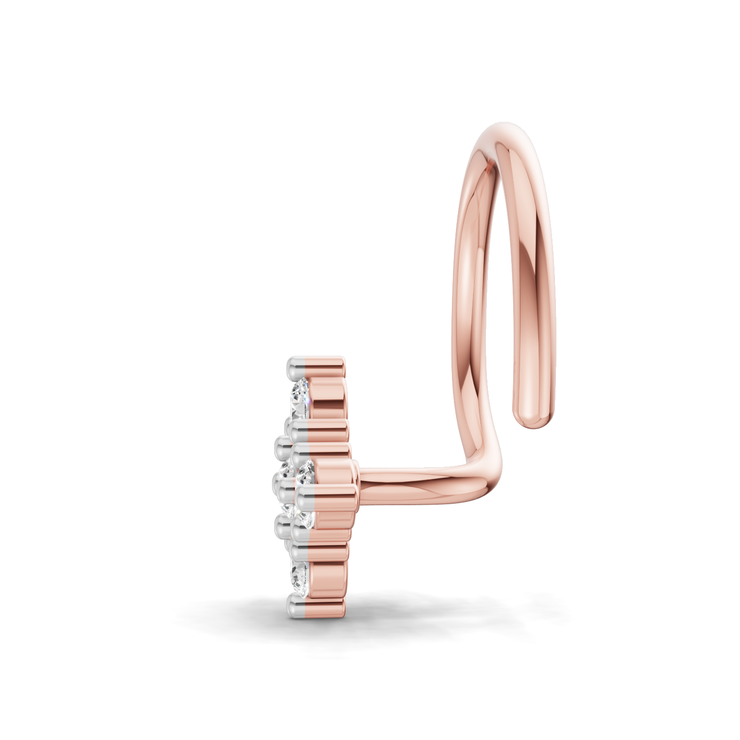 0.08 Carat Lab Grown Diamond Celestia Cluster  Nosepin | 14K Rose Gold (Wire)