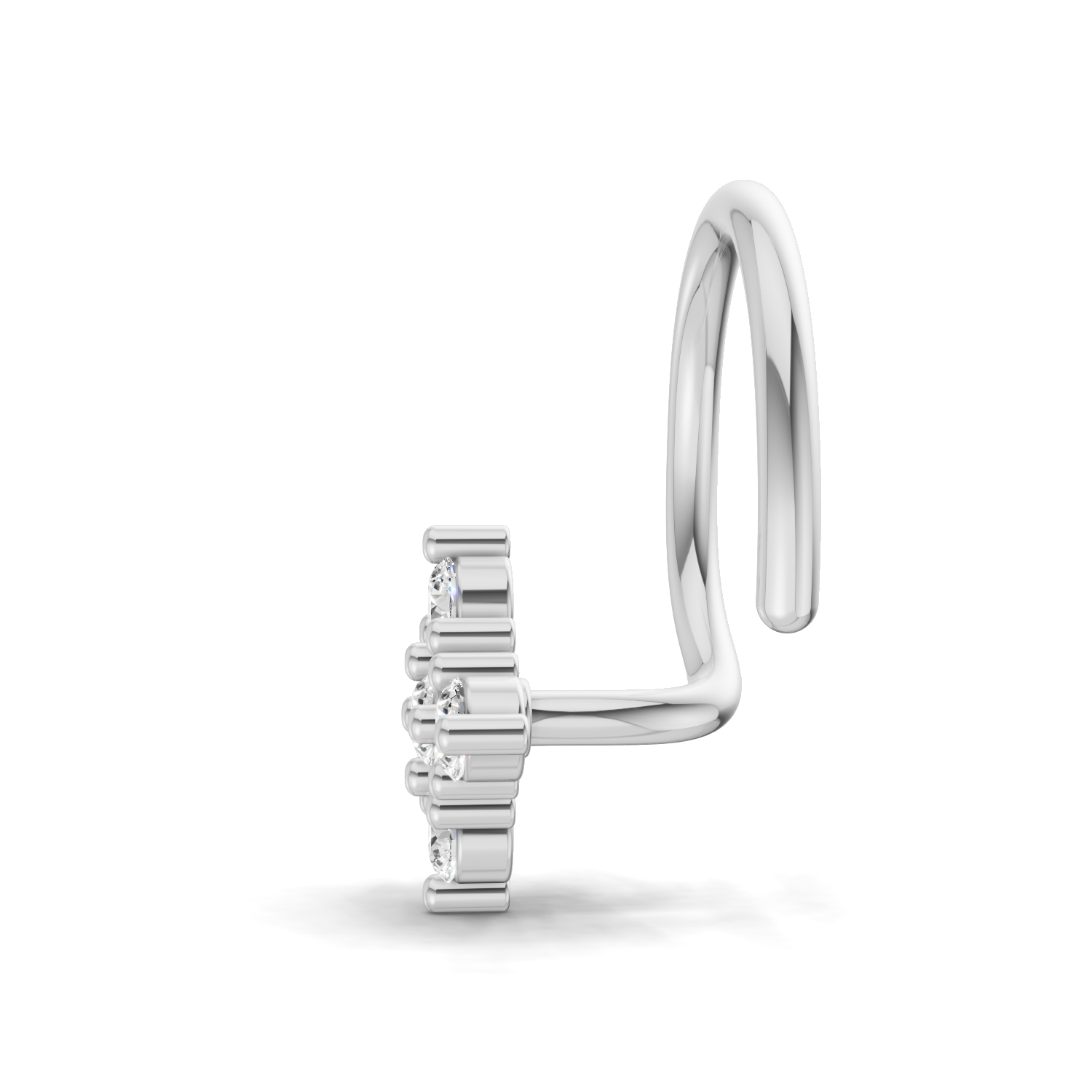 0.08 Carat Lab Grown Diamond Celestia Cluster  Nosepin | 14K White Gold (Wire)