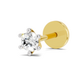 0.11 Carat Lab Grown Diamond 6-Prong Stud Nosepin | 14K Yellow Gold (Screw)