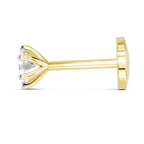 0.11 Carat Lab Grown Diamond 6-Prong Stud Nosepin | 14K Yellow Gold (Screw)