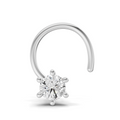 0.11 Carat Lab Grown Diamond 6-Prong Stud Nosepin | 14K White Gold (Wire)
