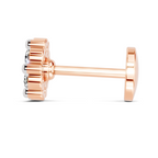 0.18 Carat Lab Grown Diamond Delicate Petal Cluster Nosepin | 14K Rose Gold (Screw)