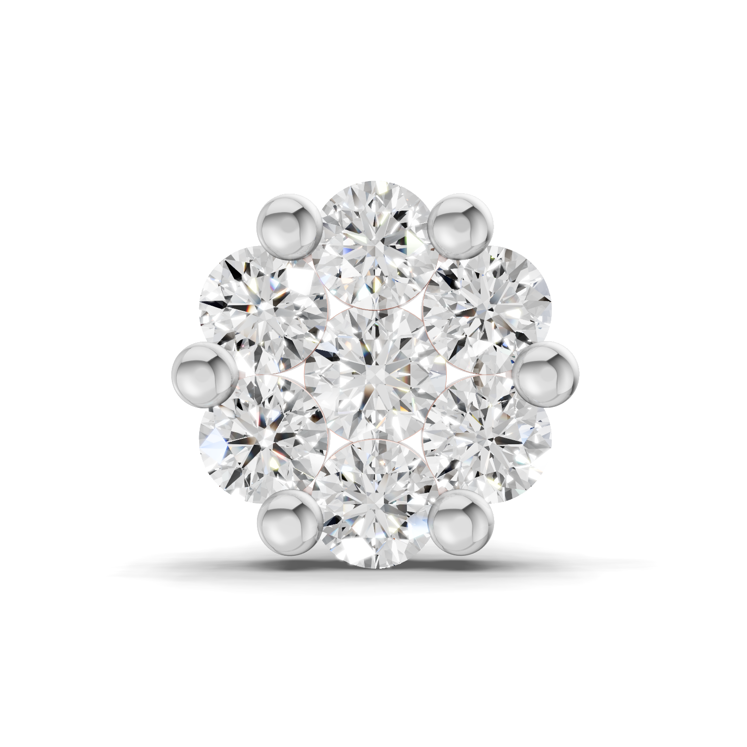 0.18 Carat Lab Grown Diamond Delicate Petal Cluster Nosepin | 14K Rose Gold (Screw)