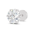 0.18 Carat Lab Grown Diamond Delicate Petal Cluster Nosepin | 14K White Gold (Screw)