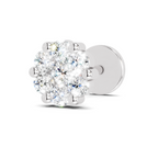 0.18 Carat Lab Grown Diamond Delicate Petal Cluster Nosepin | 14K White Gold (Screw)