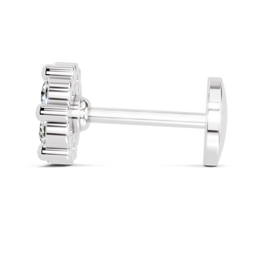 0.18 Carat Lab Grown Diamond Delicate Petal Cluster Nosepin | 14K White Gold (Screw)