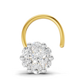 0.18 Carat Lab Grown Diamond Delicate Petal Cluster Nosepin | 14K Yellow Gold (Wire)
