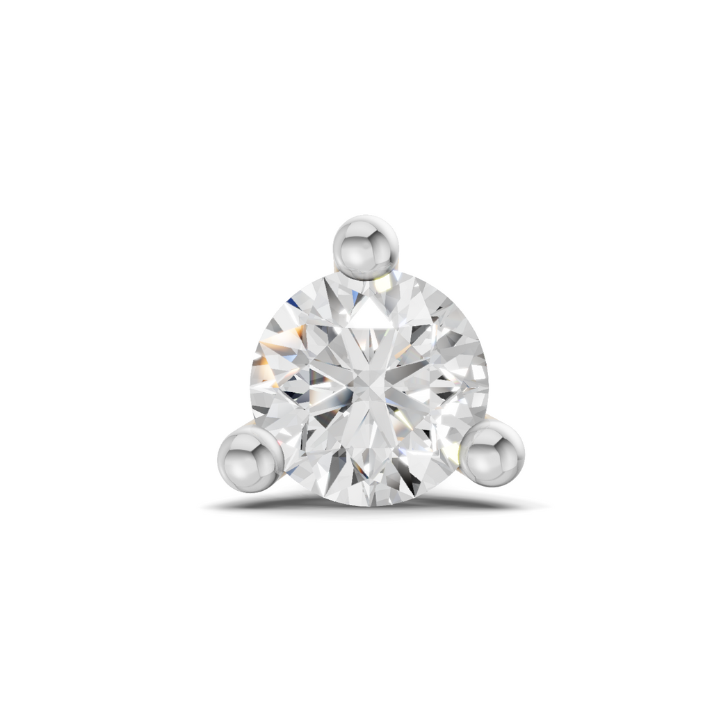 0.06 Carat Lab Grown Diamond Round Shape Solitaire Nosepin | 14K Rose Gold (Screw)