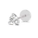 0.06 Carat Lab Grown Diamond Round Shape Solitaire Nosepin | 14K White Gold (Screw)
