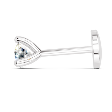 0.06 Carat Lab Grown Diamond Round Shape Solitaire Nosepin | 14K White Gold (Screw)