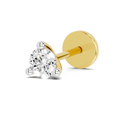 0.06 Carat Lab Grown Diamond Round Shape Solitaire Nosepin | 14K Yellow Gold (Screw)