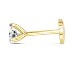 0.06 Carat Lab Grown Diamond Round Shape Solitaire Nosepin | 14K Yellow Gold (Screw)